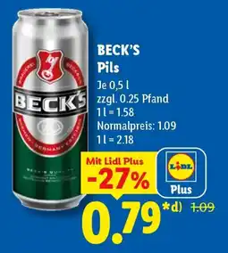 Lidl BECK'S Pils Angebot