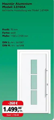 Holz Possling Haustür Aluminium Modell 2.8100A Angebot