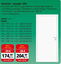 Holz Possling Innentür -stumpf- CPL Angebot