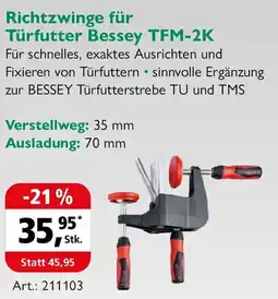 Holz Possling Richtzwinge für Türfutter Bessey TFM-2K Angebot