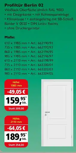 Holz Possling Profiltür Berlin 02 Angebot