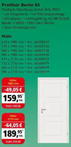 Holz Possling Profiltür Berlin 03 Angebot