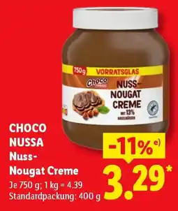 Lidl CHOCO NUSSA Nuss-Nougat Creme Angebot