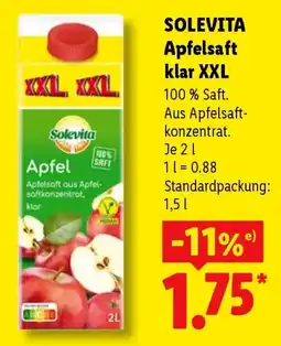 Lidl SOLEVITA Apfelsaft klar XXL Angebot