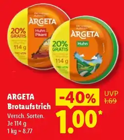 Lidl ARGETA Brotaufstrich Angebot