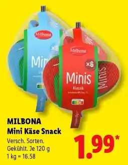 Lidl MILBONA Mini Käse Snack Angebot