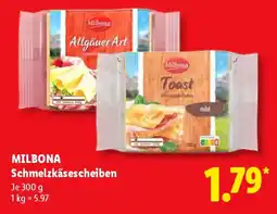 Lidl MILBONA Schmelzkäsescheiben Angebot
