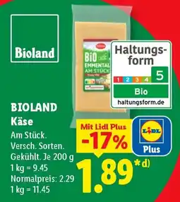 Lidl BIOLAND Käse Angebot
