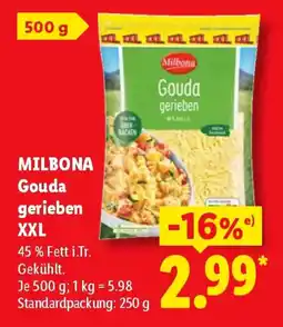 Lidl MILBONA Gouda gerieben XXL Angebot