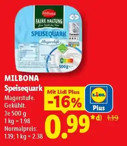 Lidl MILBONA Speisequark Angebot