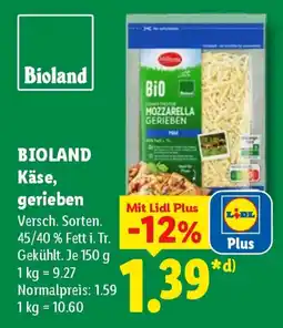 Lidl BIOLAND Käse, gerieben Angebot