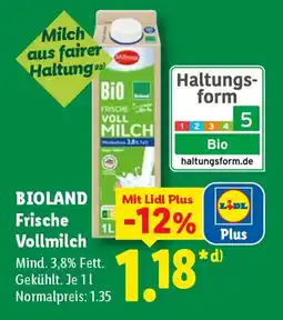 Lidl BIOLAND Frische Vollmilch Angebot