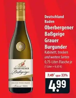 Famila Nord Ost Oberbergener Baßgeige Grauer Burgunder Angebot