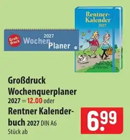 Famila Nord Ost Großdruck Wochenquerplaner Rentner Kalenderbuch Angebot