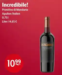 Getränke Hoffmann Incredibile! Primitivo di Manduria Angebot
