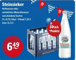 Getränke Hoffmann Steinsieker Heilwasser oder natürliches Mineralwasser Angebot