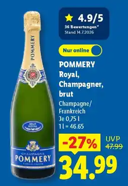 Lidl POMMERY Royal, Champagner, brut Angebot