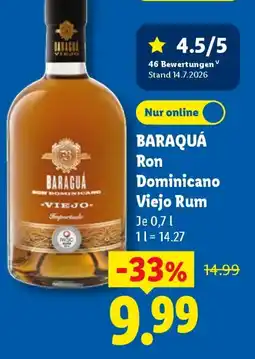 Lidl BARAQUÁ Ron Dominicano Viejo Rum Angebot