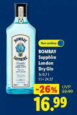 Lidl BOMBAY Sapphire London Dry Gin Angebot
