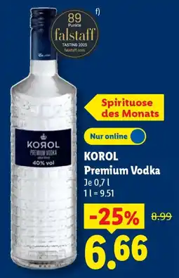 Lidl KOROL Premium Vodka Angebot