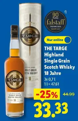 Lidl THE TARGE Highland Single Grain Scotch Whisky 18 Jahre Angebot