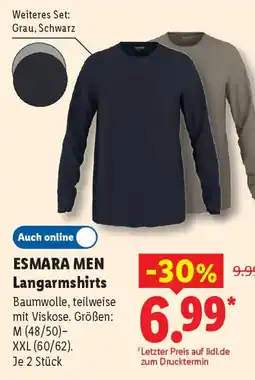 Lidl ESMARA MEN Langarmshirts Angebot