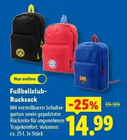 Lidl Fußballclub-Rucksack Angebot