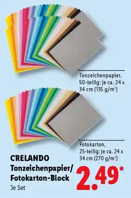 Lidl CRELANDO Tonzeichenpapier/Fotokarton-Block Angebot