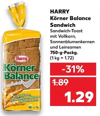 Kaufland Harry Körner Balance Sandwich 750g Angebot