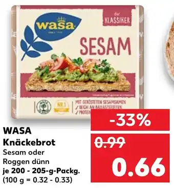 Kaufland Wasa Knäckebrot 200-205g Angebot