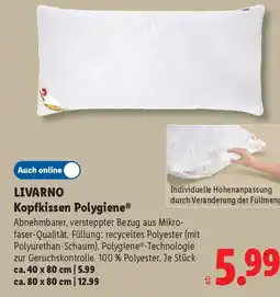 Lidl LIVARNO Kopfkissen Polygiene Angebot
