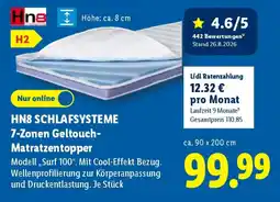Lidl HN8 SCHLAFSYSTEME 7-Zonen Geltouch-Matratzentopper Angebot