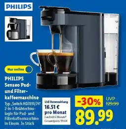 Lidl PHILIPS Senseo Pad- und Filterkaffeemaschine Angebot