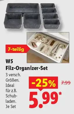 Lidl W5 Filz-Organizer-Set Angebot