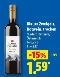 Lidl Blauer Zweigelt, Rotwein, trocken Angebot