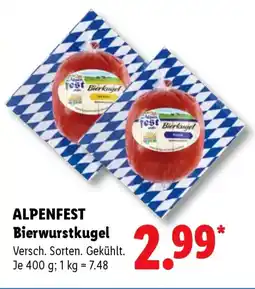 Lidl ALPENFEST Bierwurstkugel Angebot