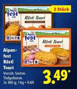 Lidl Alpen-fest Rösti Toast Angebot