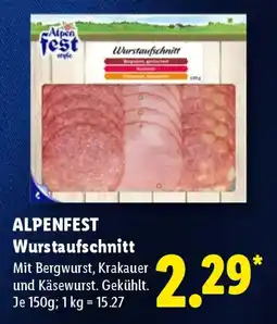 Lidl ALPENFEST Wurstaufschnitt Angebot