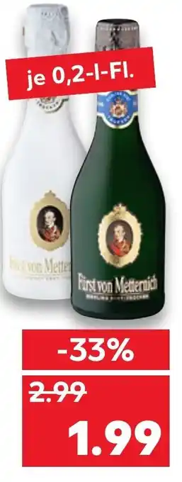 Kaufland Fürst von Metternich Riesling oder Chardonnay Piccolo Sekt 0,2L Angebot