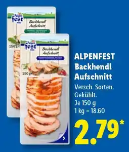 Lidl ALPENFEST Backhendl Aufschnitt Angebot
