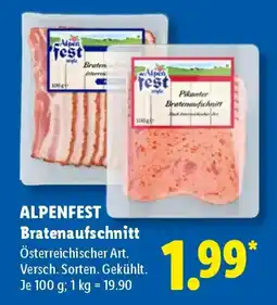 Lidl ALPENFEST Bratenaufschnitt Angebot