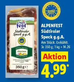 Lidl Alpenfest Südtiroler Speck g.g.A. Angebot