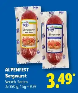 Lidl ALPENFEST Bergwurst Angebot