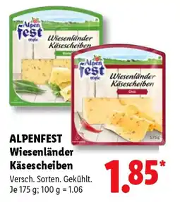 Lidl ALPENFEST Wiesenländer Käsescheiben Angebot