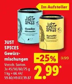 Lidl JUST SPICES Gewürzmischungen Angebot