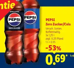 Lidl PEPSI Zero Zucker/Cola Angebot