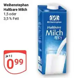 Globus Weihenstephan Haltbare Milch Angebot
