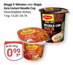 Globus Maggi 5-Minuten oder Magic Asia Instant Noodle Cup Angebot