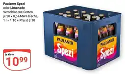 Globus Paulaner Spezi oder Limonade Angebot