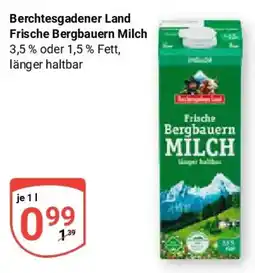 Globus Berchtesgadener Land Frische Bergbauern Milch Angebot